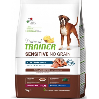 Trainer Natural Sensitive Dog NO GRAIN M/M pstruh 3 kg