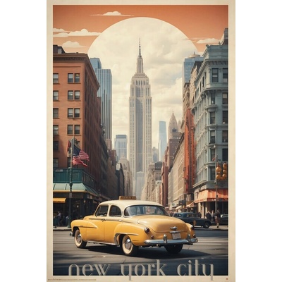 Plagát, Obraz - New York City Dreams: Vintage Travel Poster, 61 × 91.5 cm