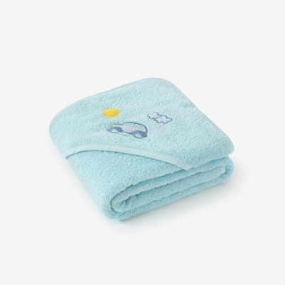 Goldea dětská osuška s kapucí autíčko na modré 100 x 100 cm – Zboží Dáma
