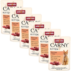 Animonda CARNY Cat Kitten говеждо, телешко + пилешко 6 x 85 г