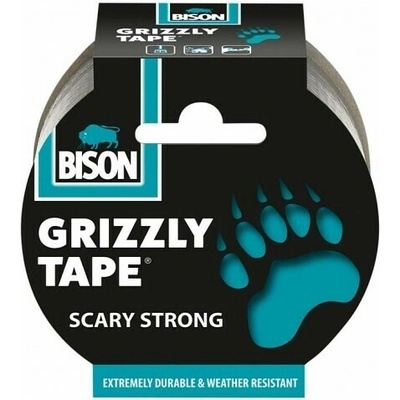 BISON Grizzly tape 50 mm x 10 m Strieborná