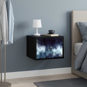 vidaXL Стенен шкаф за нощно шкафче RAALTE Черен дъб 36 x 33 x 25 см (8007443)