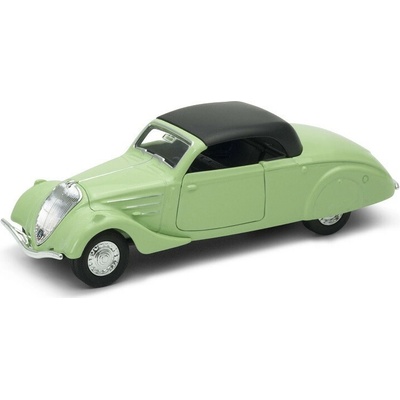 Welly 1938 Peugeot 402 model bílý s černou střechou 1:34