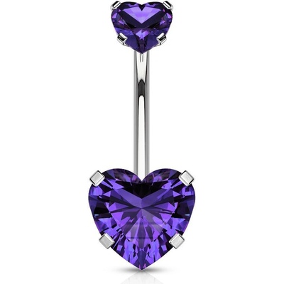 Šperky4U ocelový piercing do pupíku srdíčko BS0006-TZ