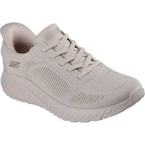Skechers Дамски маратонки Skechers Womens Engineered Knitted Bungee Slip-On Runners - Natural