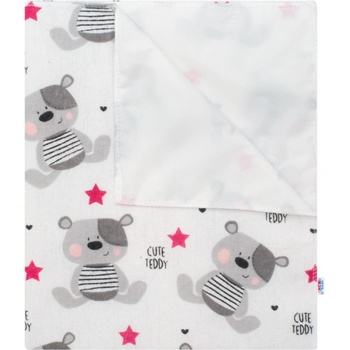 New Baby Nepremokavá flanelová podložka Cute Teddy ružová Bavlna/Polyester 47x75