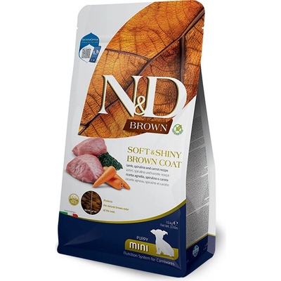 N&D Brown Grain Free Lamb Spirulina & Carrot Puppy Mini 1,5 kg
