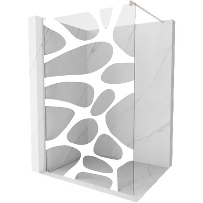 Mexen Kioto стена за душ Walk-in 100 x 200 cm, бяла вълна 8 mm, четкан никел - 800-100-101-97-97 (800-100-101-97-97)