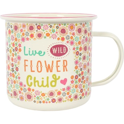 Jones Home & Gift Емайлирано канче Flower Child