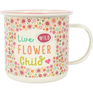 Jones Home & Gift Емайлирано канче Flower Child