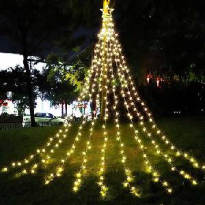  Led Коледна инсталация тип звездна завеса, топло бяло 350 светодиода, за вътрешна и външна употреба mx-dc31