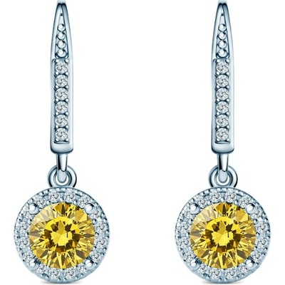 SAVICKI Náušnice This is Love: biele zlato, žlté laboratórne diamanty, laboratórne diamanty TIL-K02-BR-050-LABYELLOW-B