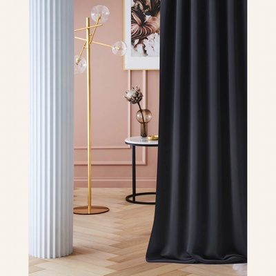 Room99 Zatemňujúci záves LAUREL - čierny 140x250 cm - uchytenie dekoračné kolieska
