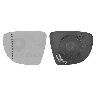 Sklo do zrcátka, vnější zrcátko VAN WEZEL 4373837