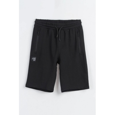 Reporter Young Chlapecké černé krátké teplákové šortky s nášivkou černá