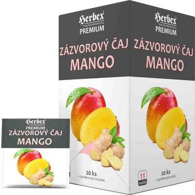 Herbex Premium Zázvorový Čaj Mango bylinno ovocný čaj 20 x 2 g