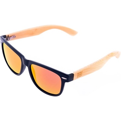 Snowbitch black frame and red mirror lens natural bamboo BLACK2248