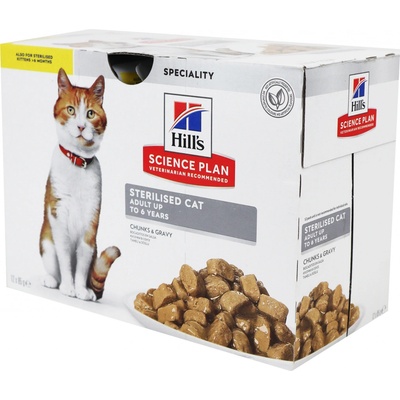 Hill's Science Plan Sterilised adult cat s kuřecím 12 x 85 g