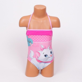 Цял детски бански в розово с коте