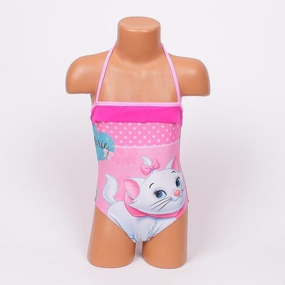 Цял детски бански в розово с коте