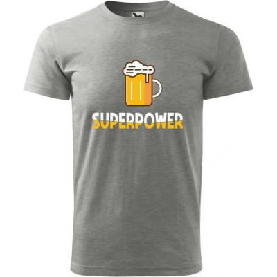 Dobrý Triko pánské tričko Superpower Tmavě šedý melír