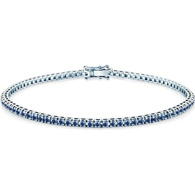 SAVICKI Tenisový náramok biele zlato z modrými zafírmi 1.660 ct 2,3 mm 19 cm - SAV-B-TENIS-19CM-23SZ-15K-585-NSZ-B