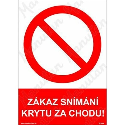 Zákaz snímání krytu za chodu, plast 148 x 210 x 2 mm A5