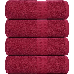 vidaXL Кърпи за гости FROGN 4 бр. бордо 30x50 см 360 г/м2 (136732)