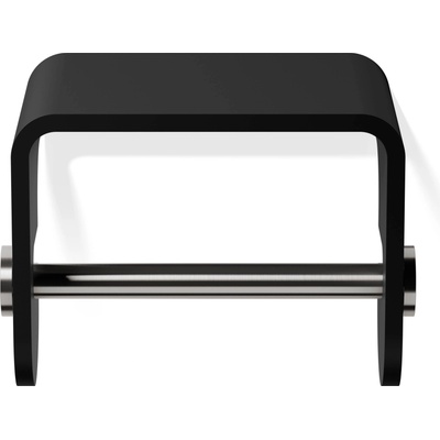 DECOR WALTHER Закачалка за тоалетна хартия Stone с рафт матово стоманеночерно (0974565)