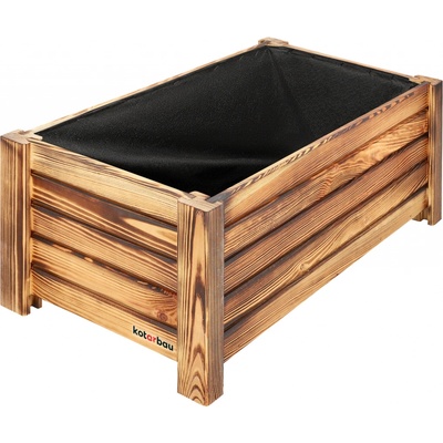 KOTARBAU Drevený kvetináč 60x33x25cm Karbón z borovicového dreva