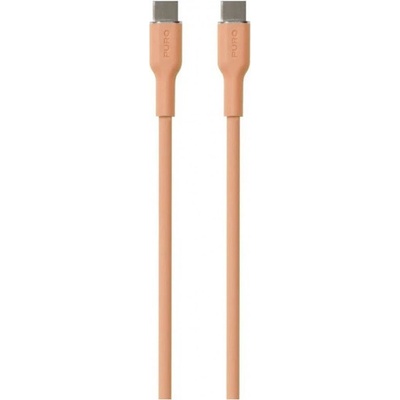 PURO Soft nabíjací a dátový kábel USB-C / USB-C pre iPhone / iPad / AirPods - 1,5 m - oranžový PUUSBCUSBCICONLORA