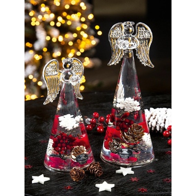 Gilde Skleněný anděl Winter Berries, 16 cm