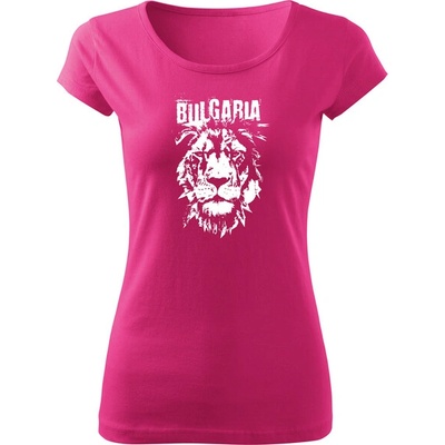 DRAGOWA дамска тениска с къс ръкав български лъв, розов (36654)
