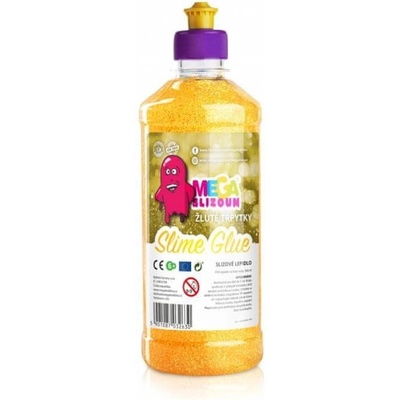 MEGASLIZOUN - PVA slizové lepidlo ŽLUTÉ TŘPYTKY 500ml - MEGABUBLIN