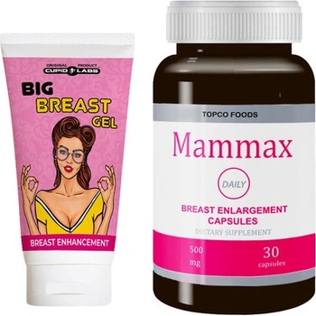 Капсули за уголемяване на бюста Mammax Daily + Гел за уголемяване на бюста Big Breast Gel