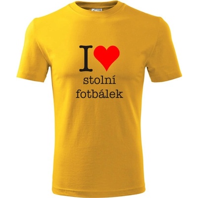 Tričko I love stolní fotbálek žluté