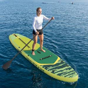 vidaXL SUP дъска с седалка 2 в 1 POSEIDON 366 x 81 x 15 см Зелено (42039133)