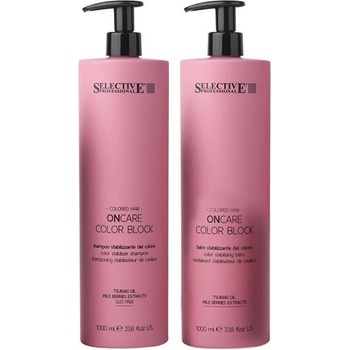 Selective Professional Подхранващ комплект шампоан и балсам за запазване цвета на боядисаната коса Selective ON Care Color Block