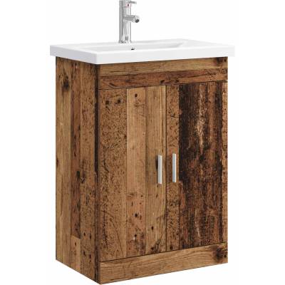 vidaXL Комплект мебели за баня Старо дърво 61 x 40 x 84, 5 см (3404356)