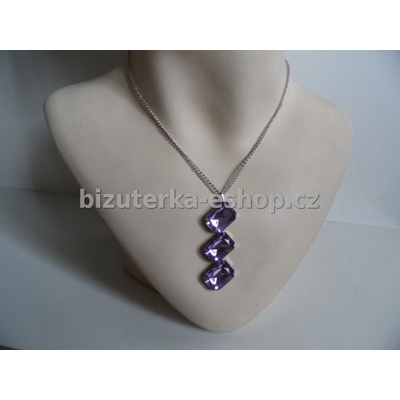 bizuterka-eshop.cz Řetízek s přívěškem fialový BZ-04275