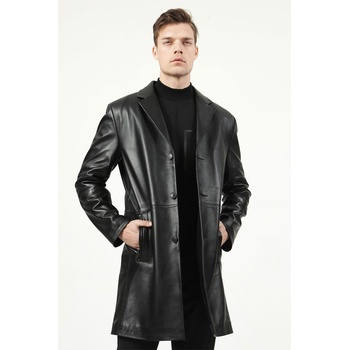 Jacket Club Мъжко палто от естествена кожа e-2031 - Черно #318668 (318668_Черно)