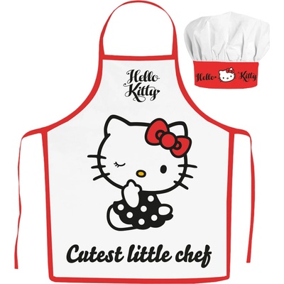 Jerry Fabrics zástěra s kuchařskou čepicí Hello Kitty 2-dílný set