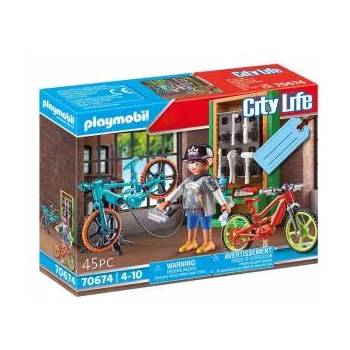 PLAYMOBIL Детски комплект Playmobil, Подаръчен комплект: Работилница за велосипеди, 2970674