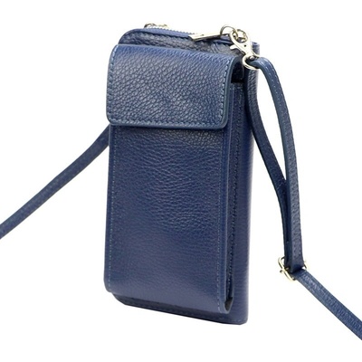 Gregorio malá kožená crossbody kabelka pouzdro na mobil a peněženka 07 modrá