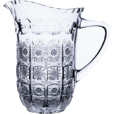Bohemia Crystal Skleněný džbán s uchem na vodu či pivo brus Klasik 1300ml
