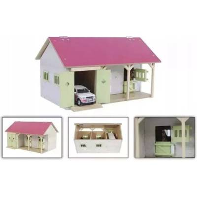 Mikro Trading Stáj pro koně 34x21x195cm růžová 1:32