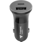  Зарядно за кола с USB-A и USB-C изходи и технология за бързо зареждане - Freenet Basics Dual USB-A & USB-C Fast Car Charger 27W (черен) (36842)