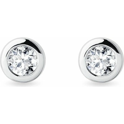Klenota bezel napichovačky s diamantmi z bieleho zlata k0662072