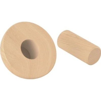 KP Ukončenie madla pr. 42 mm, výška 20 mm, nelakovaný prírodný dub, pre nerezové zábradlie a schodisko