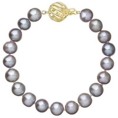 Pavona perlový náramek z říčních perel se zapínáním ze 14 karátového zlata 923010.3/9264A grey